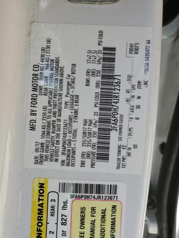2018 FORD FUSION S - 3FA6P0H74JR123671
