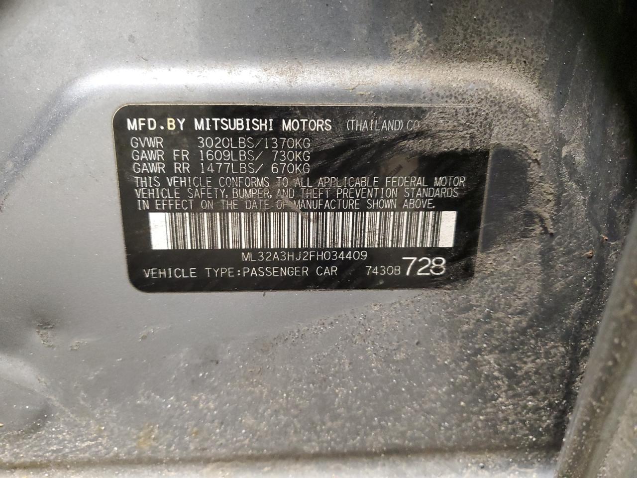 MITSUBISHI MIRAGE DE