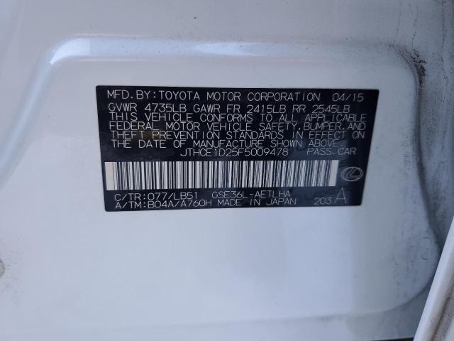 2015 LEXUS IS 350 JTHCE1D25F5009478