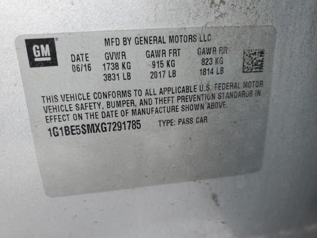 2016 CHEVROLET CRUZE LT - 1G1BE5SMXG7291785