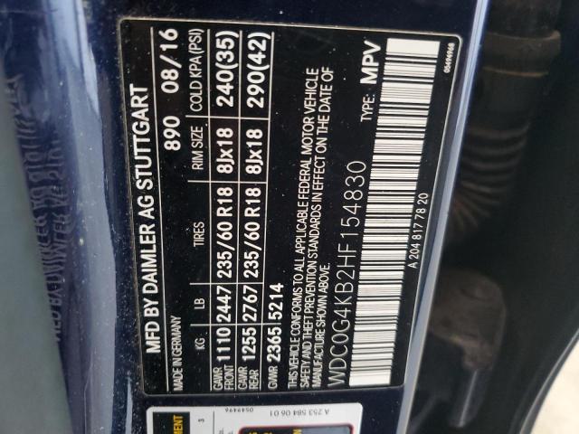2017 MERCEDES-BENZ GLC 300 4M - WDC0G4KB2HF154830