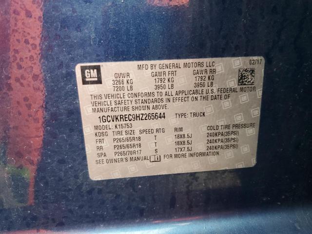 2017 CHEVROLET SILVERADO 1GCVKREC9HZ265644