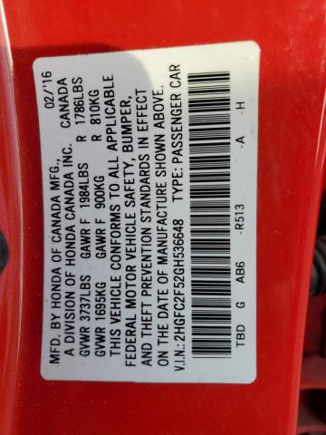2016 HONDA CIVIC LX - 2HGFC2F52GH536648