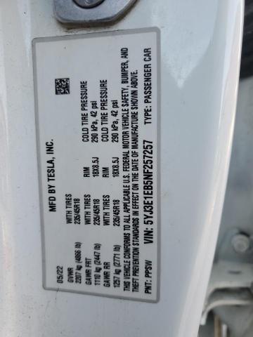 2022 TESLA MODEL 3 - 5YJ3E1EB5NF257257