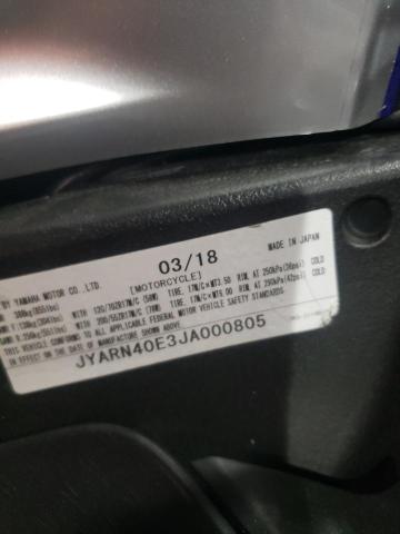 2018 YAMAHA YZFR1M JYARN40E3JA000805