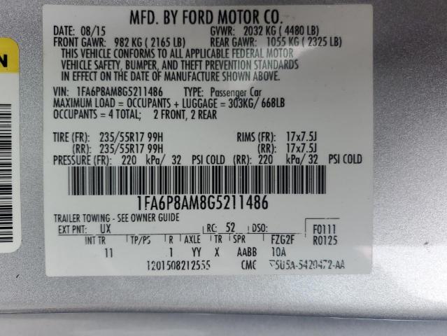 2016 FORD MUSTANG - 1FA6P8AM8G5211486