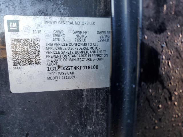 2019 CHEVROLET MALIBU LT - 1G1ZD5ST4KF118108