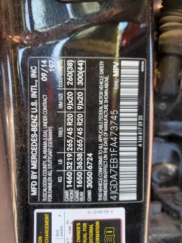 2015 MERCEDES-BENZ ML 63 AMG 4JGDA7EB1FA473745