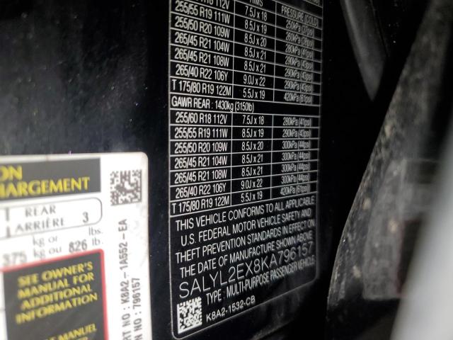 2019 LAND ROVER RANGE ROVE - SALYL2EX8KA796157