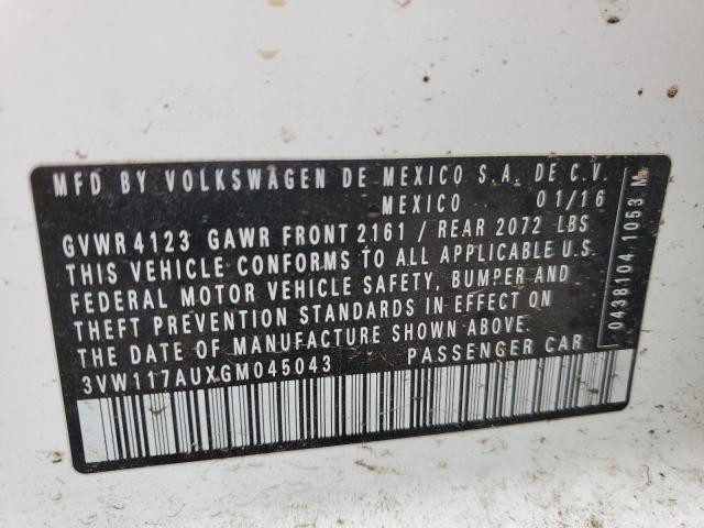 2016 VOLKSWAGEN GOLF S - 3VW117AUXGM045043