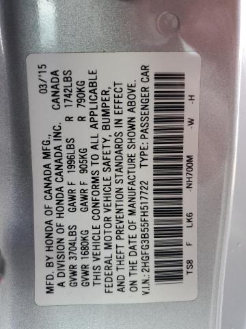 2015 HONDA CIVIC 2HGFG3B55FH517722
