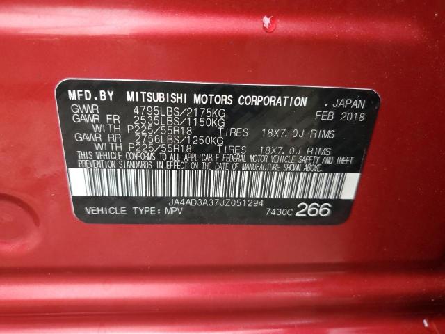 2018 MITSUBISHI OUTLANDER - JA4AD3A37JZ051294