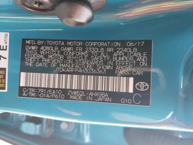 2017 TOYOTA PRIUS PRIM JTDKARFP4H3036363