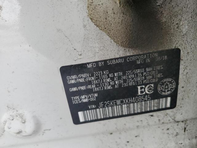 2019 SUBARU FORESTER T JF2SKEWCXKH408545