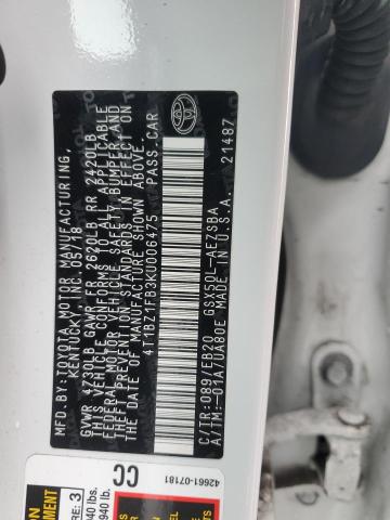2019 TOYOTA AVALON XLE - 4T1BZ1FB3KU006475