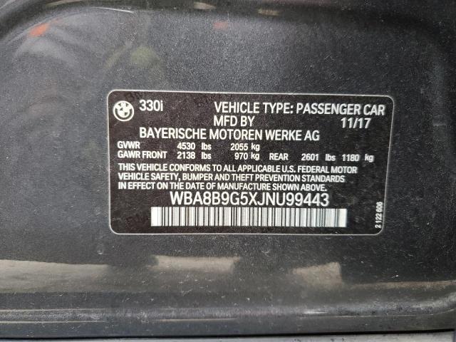 2018 BMW 330 I WBA8B9G5XJNU99443