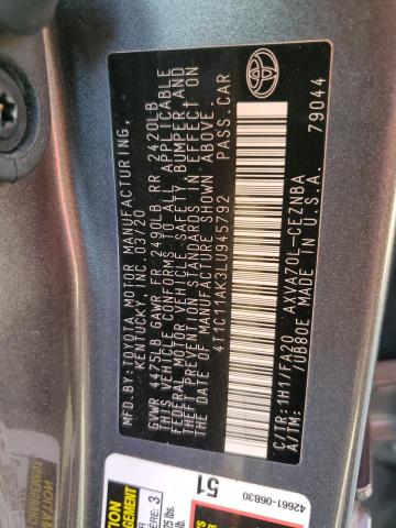 2020 TOYOTA CAMRY LE - 4T1C11AK3LU945792
