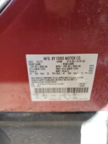 2017 FORD EXPLORER L - 1FM5K7F83HGC23587