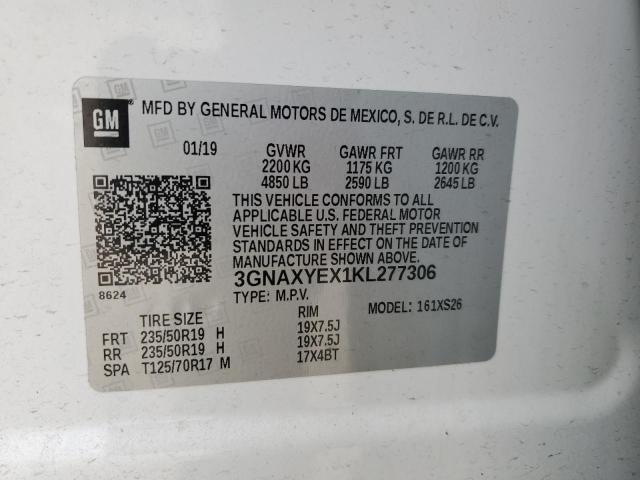 2019 CHEVROLET EQUINOX PR - 3GNAXYEX1KL277306