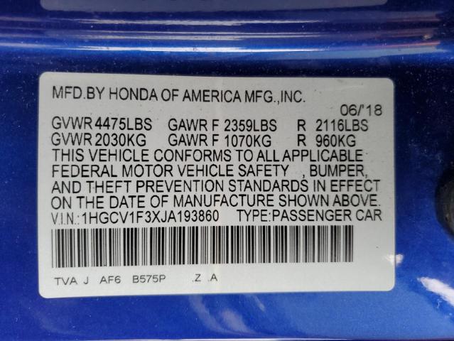 2018 HONDA ACCORD SPO - 1HGCV1F3XJA193860