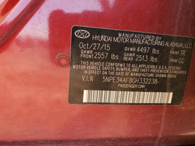2016 HYUNDAI SONATA SPO 5NPE34AF8GH332238