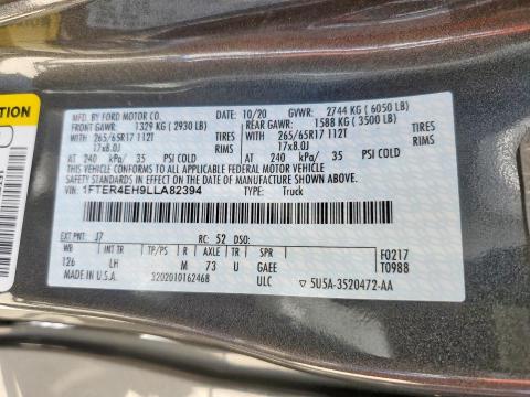 2020 FORD RANGER XL - 1FTER4EH9LLA82394