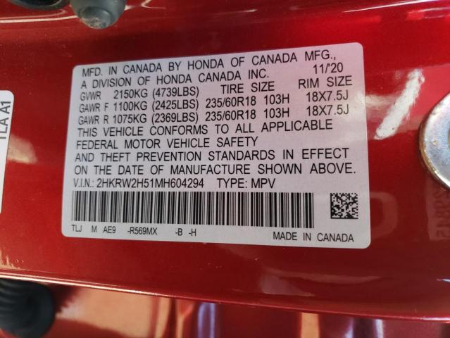 2021 HONDA CR-V EX 2HKRW2H51MH604294