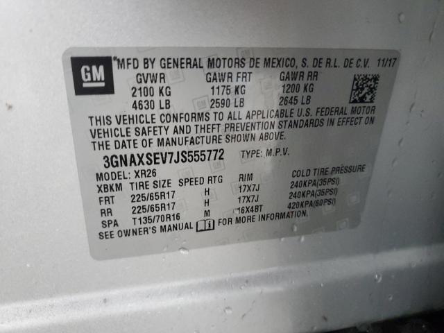 2018 CHEVROLET EQUINOX LT - 3GNAXSEV7JS555772