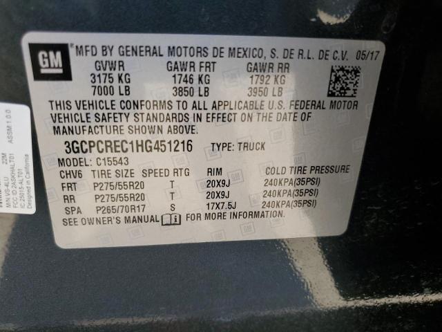 2017 CHEVROLET SILVERADO - 3GCPCREC1HG451216
