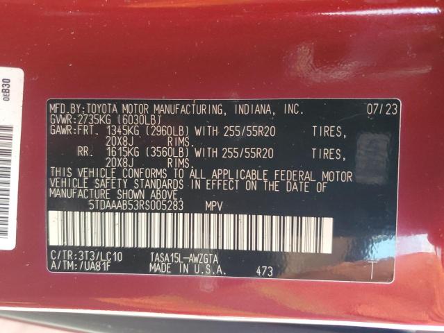 2024 TOYOTA GRAND HIGH - 5TDAAAB53RS005283