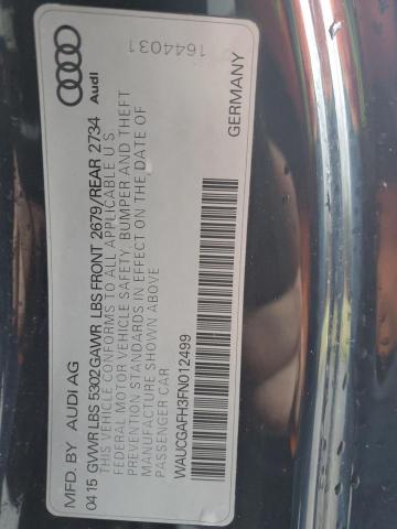 2015 AUDI S5 PREMIUM WAUCGAFH3FN012499
