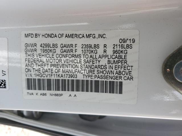 2019 HONDA ACCORD LX 1HGCV1F11KA173903