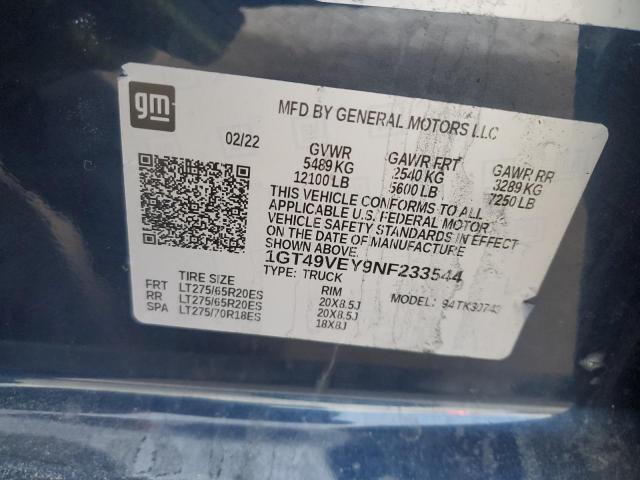 2022 GMC SIERRA K35 - 1GT49VEY9NF233544