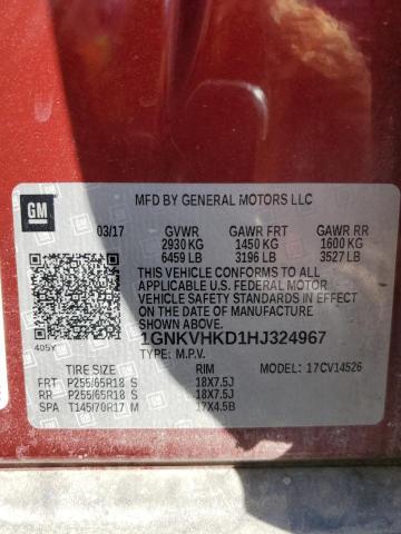 2017 CHEVROLET TRAVERSE L - 1GNKVHKD1HJ324967