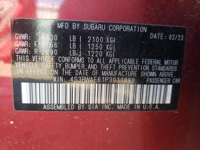 2023 SUBARU LEGACY PRE 4S3BWAF61P3011882