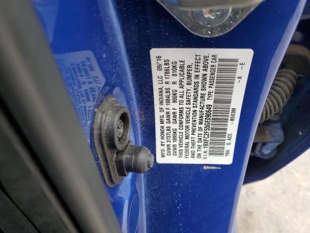 2016 HONDA CIVIC LX - 19XFC2F55GE090649