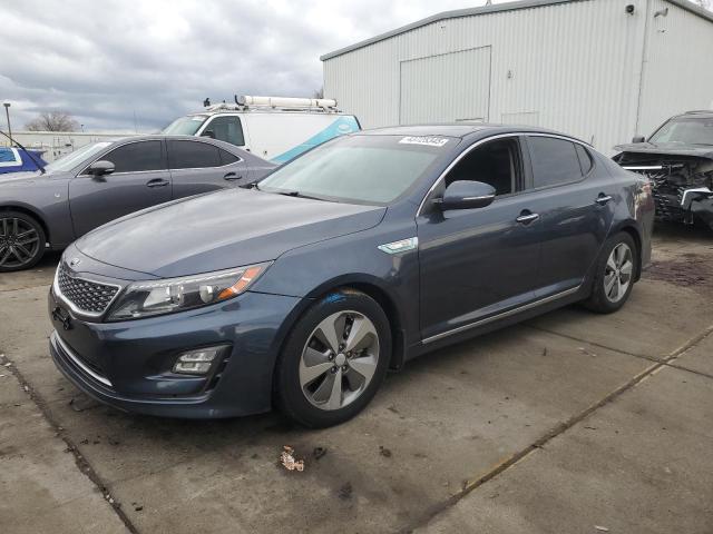 KIA OPTIMA HYB 2014 blue  hybrid engine KNAGN4AD2E5075041 photo #1