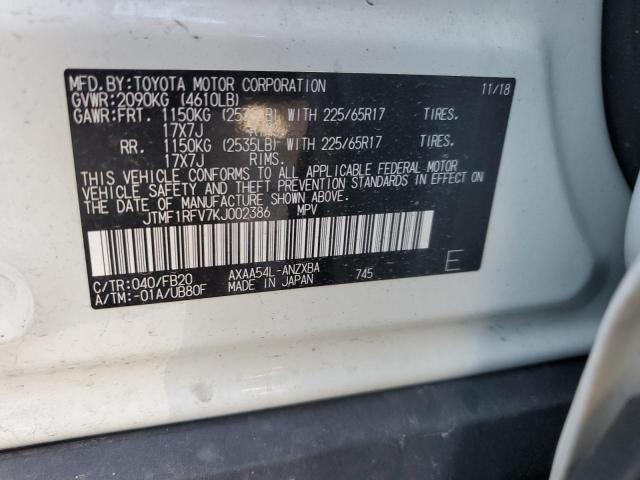 2019 TOYOTA RAV4 LE - JTMF1RFV7KJ002386