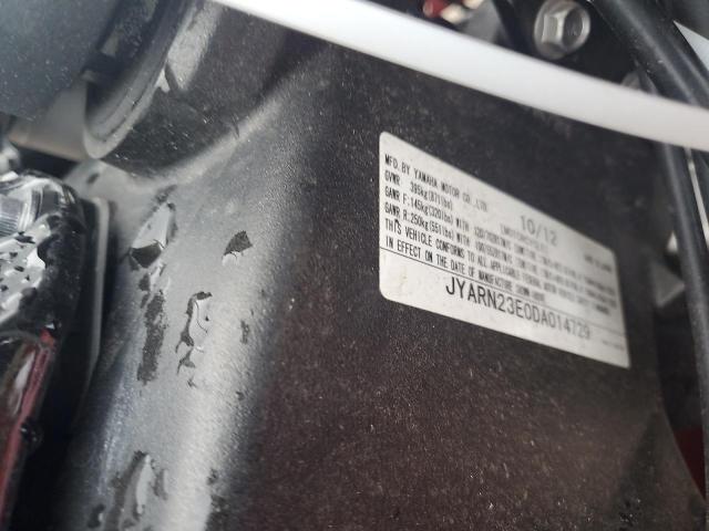 2013 YAMAHA YZFR1 JYARN23E0DA014729
