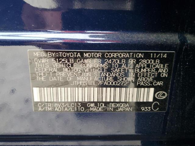 2015 LEXUS GS 450H JTHBS1BL7FA000272