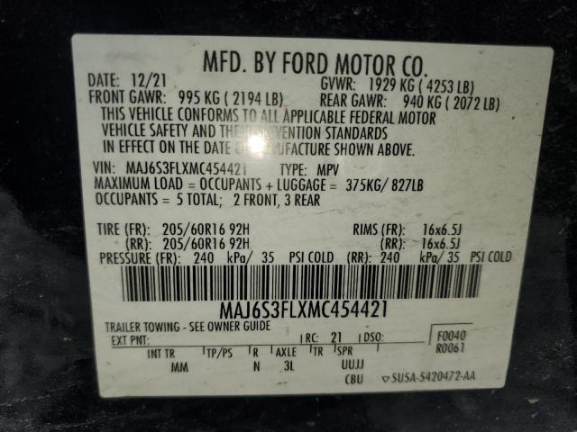 2021 FORD ECOSPORT S - MAJ6S3FLXMC454421