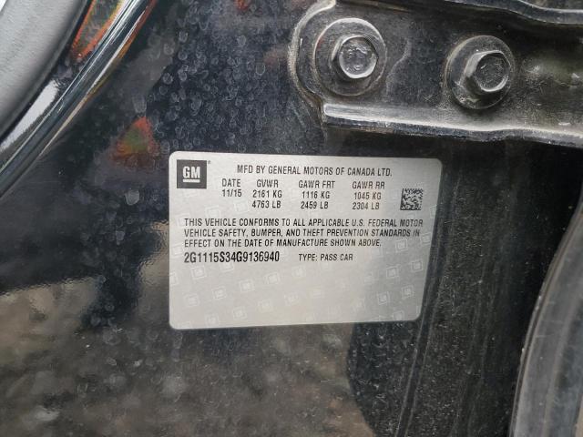 2016 CHEVROLET IMPALA LT 2G1115S34G9136940