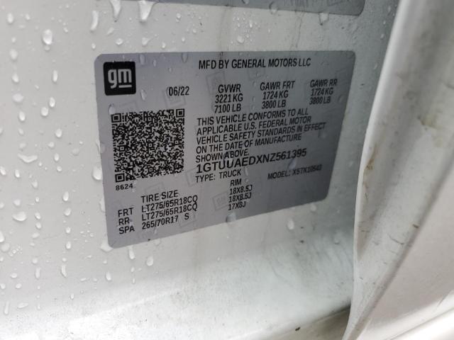 2022 GMC SIERRA K15 - 1GTUUAEDXNZ561395