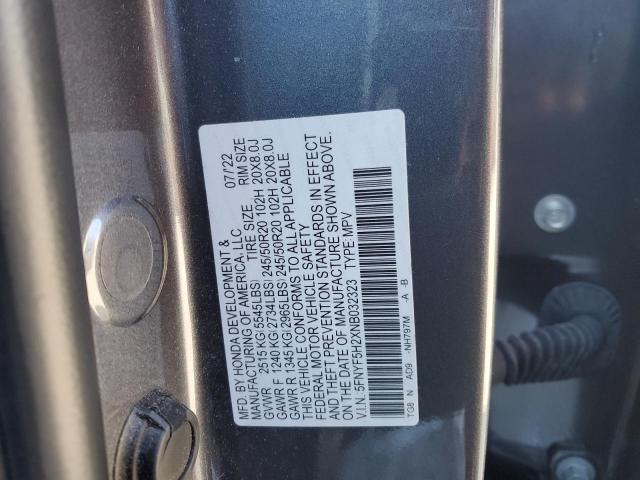 2022 HONDA PILOT SE 5FNYF5H2XNB032323