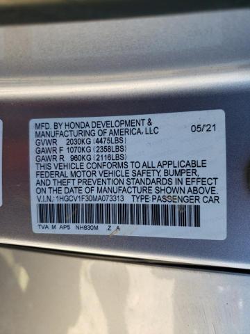 2021 HONDA ACCORD SPO - 1HGCV1F30MA073313