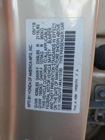 2019 HONDA ACCORD LX - 1HGCV1F14KA115185