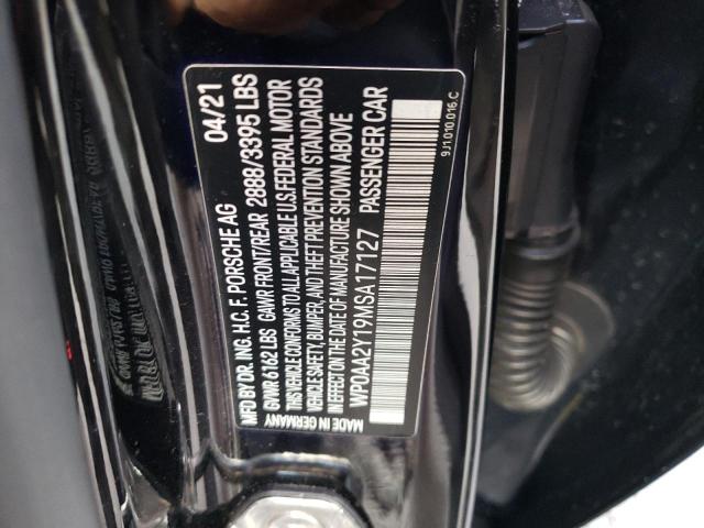 2021 PORSCHE TAYCAN - WP0AA2Y19MSA17127