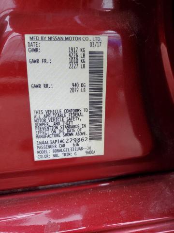 2017 NISSAN ALTIMA 2.5 - 1N4AL3AP1HC229862