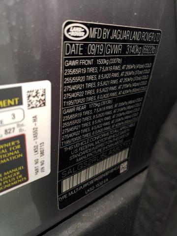 2020 LAND ROVER RANGE ROVE SALGS2RU6LA580713