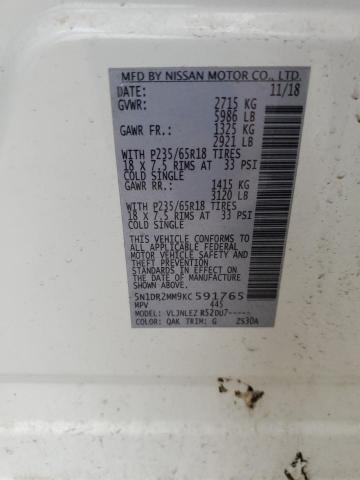 2019 NISSAN PATHFINDER - 5N1DR2MM9KC591765